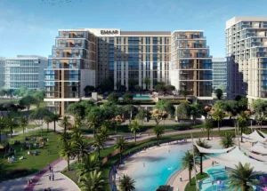 Buy property in Dubai from Australia – Emaar residential community with landscaped park and pool
